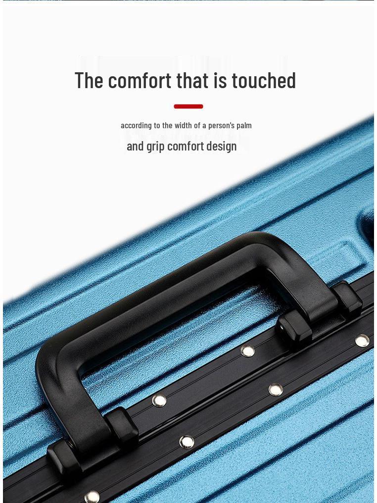 Aluminum Frame Leather Suitcase 20"/28" with Universal Wheels for Men, Women, Students