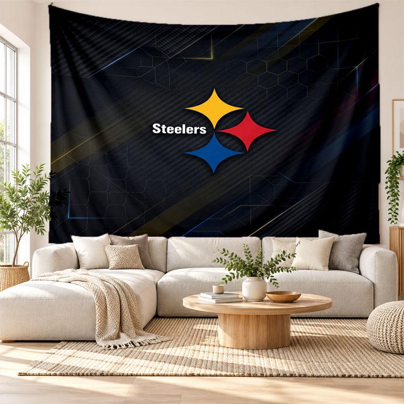 Pittsburgh Steelers Wall Tapestry, Soft Fabric Wall Hanging, Decorative Backdrop For Bedroom Home Wall Art