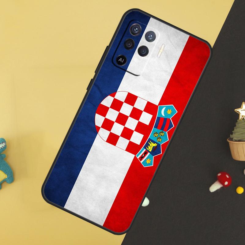 Croatia Flag Case For OPPO A16 A76 A96 A98 A78 A58 A5 A9 A15 A17 A77 A52 A72 A53S A57S A94 A74 A54 Cover