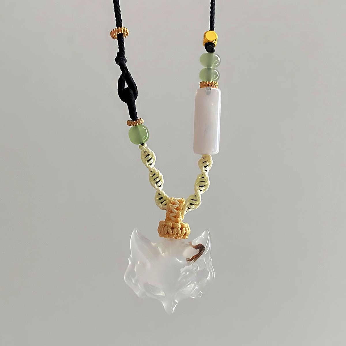 Кулон-маска лисы в национальном стиле, Модное плетеное ожерелье, Нишевый дизайн, Персонализированная цепочка для ключицы