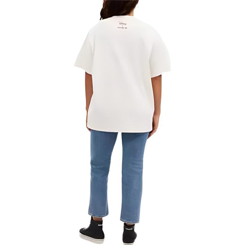 Coach Mickey Mouse Print Loose Short Sleeve T-Shirt Unisex Tops White CN321-CRM