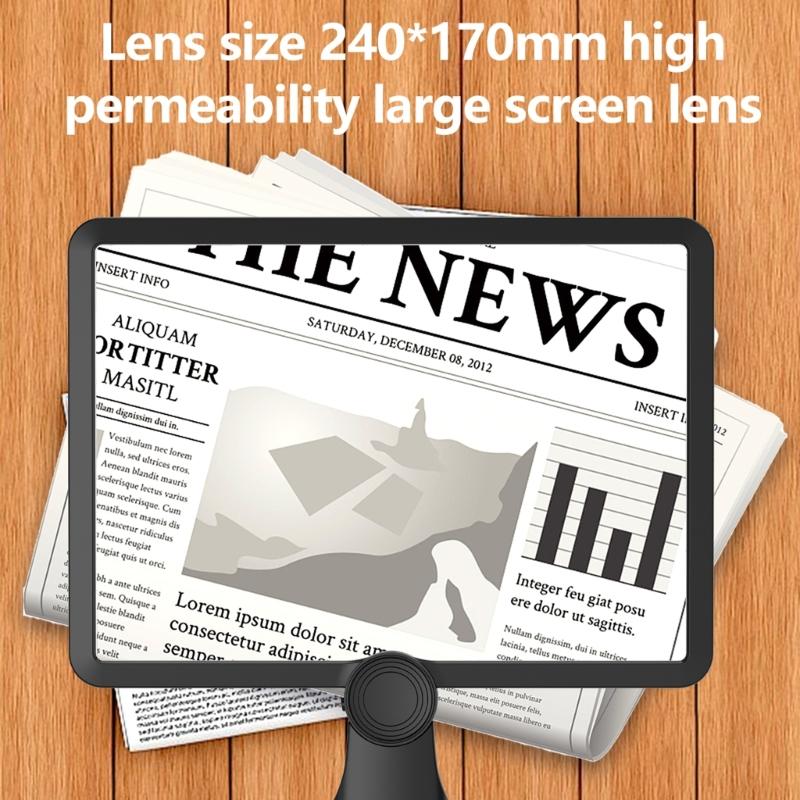 48 LED Hands Release Magnifying Glass 2X Zoom Large Lens Cold Warm Natural Light For Closes Up Tasks Elderly Use