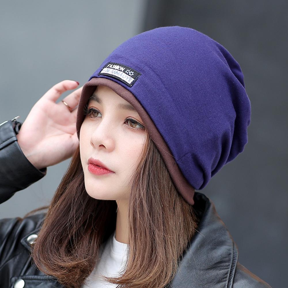 Solid Color Head Wrap Cap Ruffle Beanie Scarf Casual Turban Hat