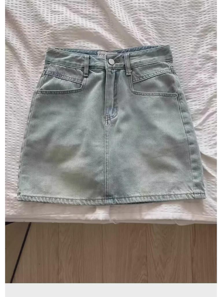 Damen Übergröße High Waist Retro Denim A-Linienrock für den Sommer