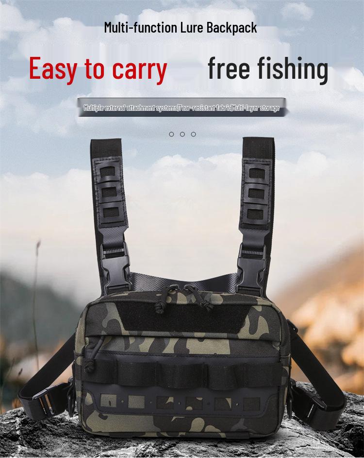 Tactical Multi-Functional Chest Vest Bag with Molle Expansion for Fishing and Workwear