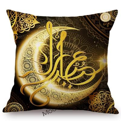 Eid Mubarak Ramadan Decoration Islamic Moon Moslem Muslim Art Home Decorative Sofa Throw Pillow Case Cotton Linen Cushion Cover