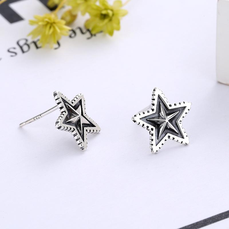 Retro Earrings Personalized Versatile Star Stud Earrings Unique Earrings Men'S And Women'S Small Five-Pointed Star Jewelry