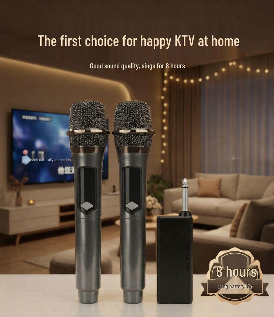 Wireless USB Microphone Duo Set for Home Use