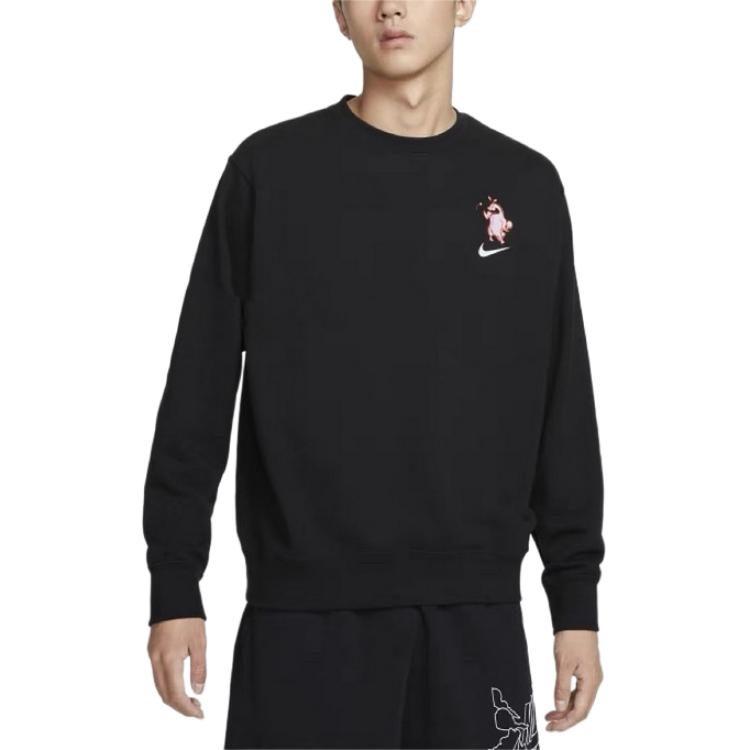 Nike Sweatshirts Men's Black Crew Neck Moderate HV1739-010