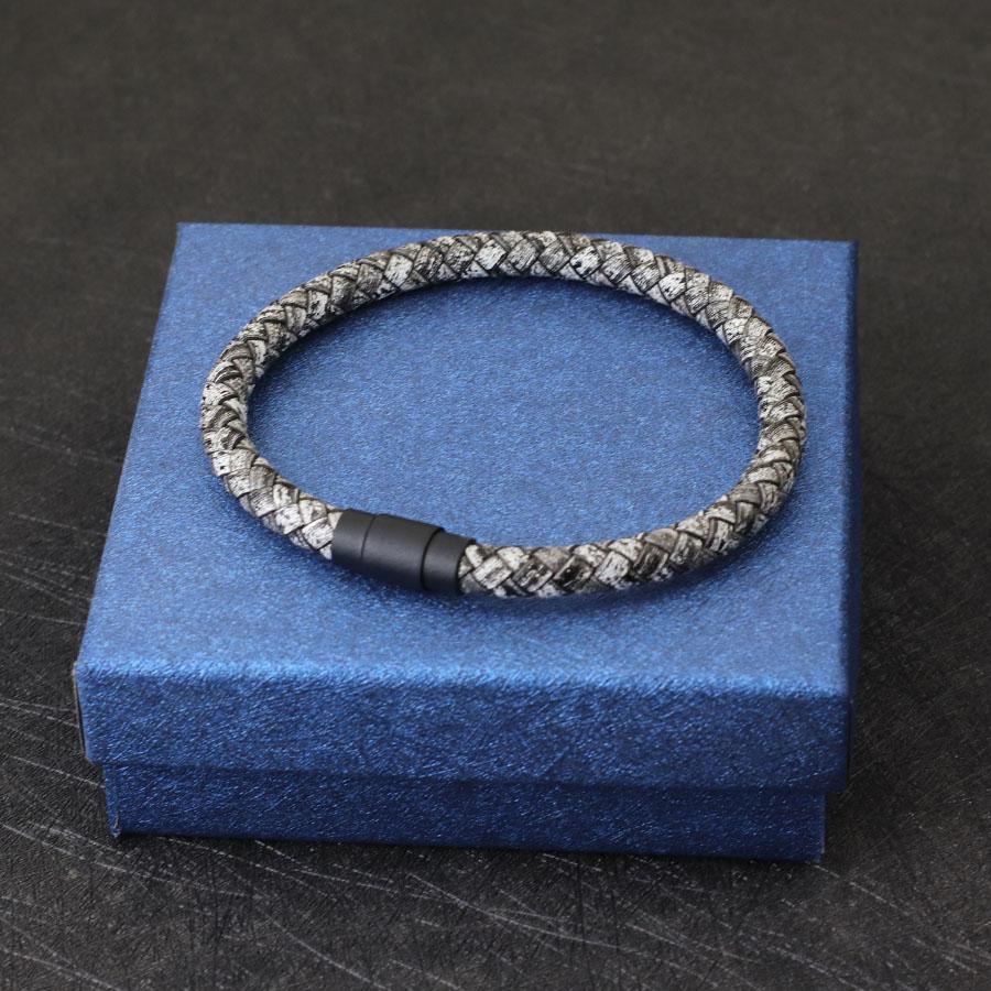 Noter Mens Leather Bracelet Bangle Black Magnet Buckle Matching Stackable Braslet Leisure Accessories Pulsera Hombre Jewelry