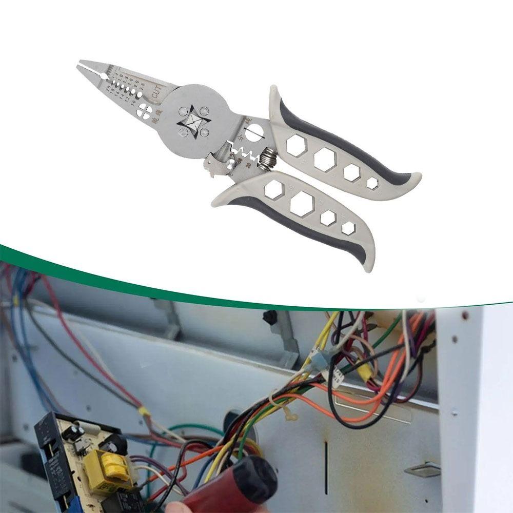 Multifunctional Electrician Pliers Winder Function Crimping Pliers Wire Stripper Electrical Work