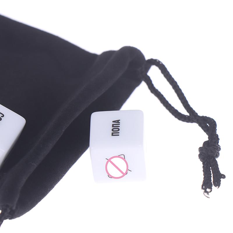 2Pcs Fun Acrylic Dice Love Sexy Dice Sex Dice Erotic Dice With Velvet Dice Bag