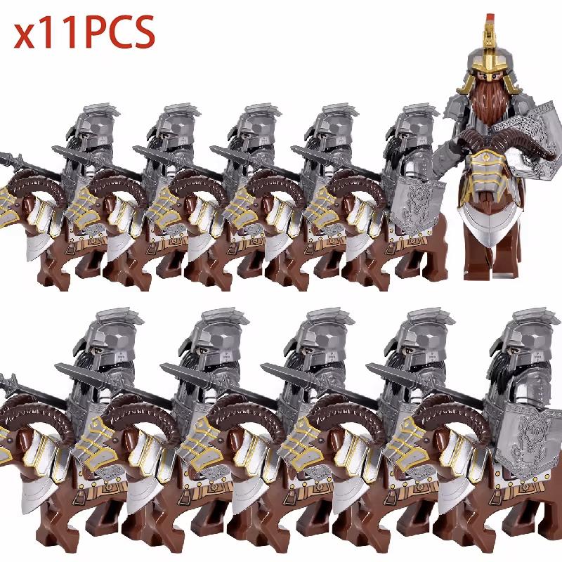 Medieval Knights Mounts Set - Dwarf Goat Wild Boar and Castle Animals Building Block Figures