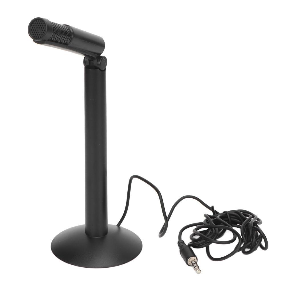

Black Desktop Computer Mic 3.5mm Foldable Adjustable Bracket Microphone Portable Condenser Microphone Computer Use чорний