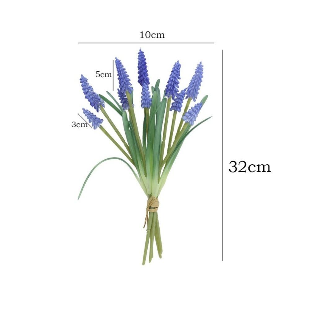 3D Grape Hyacinths Artificial Flowers with Leaves Lifelike Artificial Hyacinth Bouquet Fake Bouquet Wedding Decoration