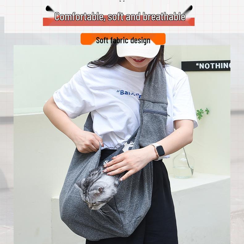 Pet Crossbody Bag - Portable, Large Capacity Shoulder Bag for Cats and Dogs Outings