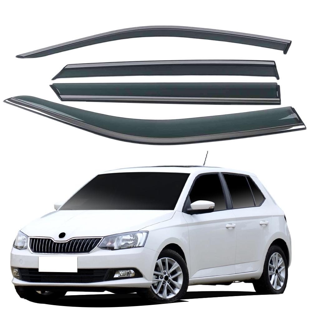 

Skoda Fabia (2015-2017) Window Rain Deflector with Bright Strip - Thickened Design