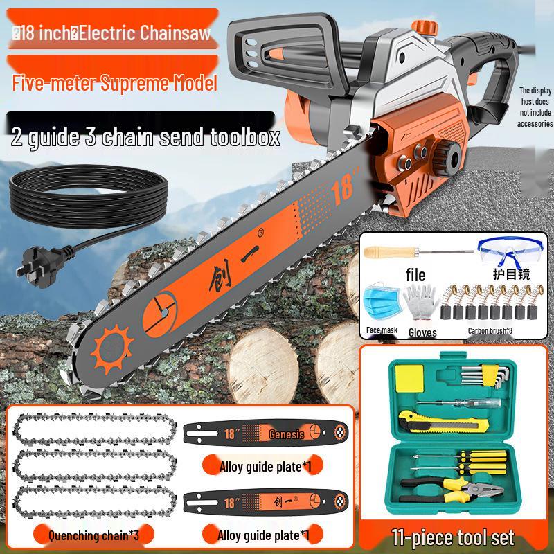 Chuangyi 220V Handheld Electric Chainsaw - Multifunctional Plug-in Felling Saw for Home Use
