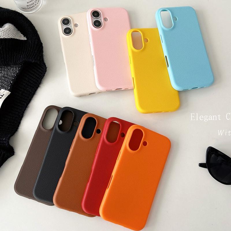 Leather Texture iPhone 17 Case - Compatible with Apple 16 Pro Max, Silicone 15, 14, 13, 12