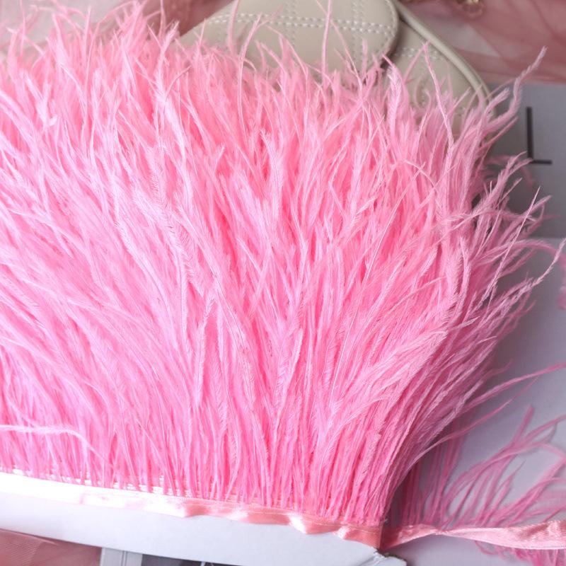 Feather Cloth Strip 10-15Cm Ostrich Hair Cloth Edge Dress Latin Dance Dress Skirt Decoration Clothing Accessories Lace