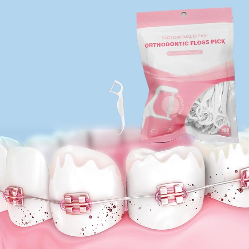 100Pcs/Pack Orthodontic Floss Bar Dental Bracket Steel Wire Slot Dental Floss For Orthodontic Teeth Orthodontic Floss Bar