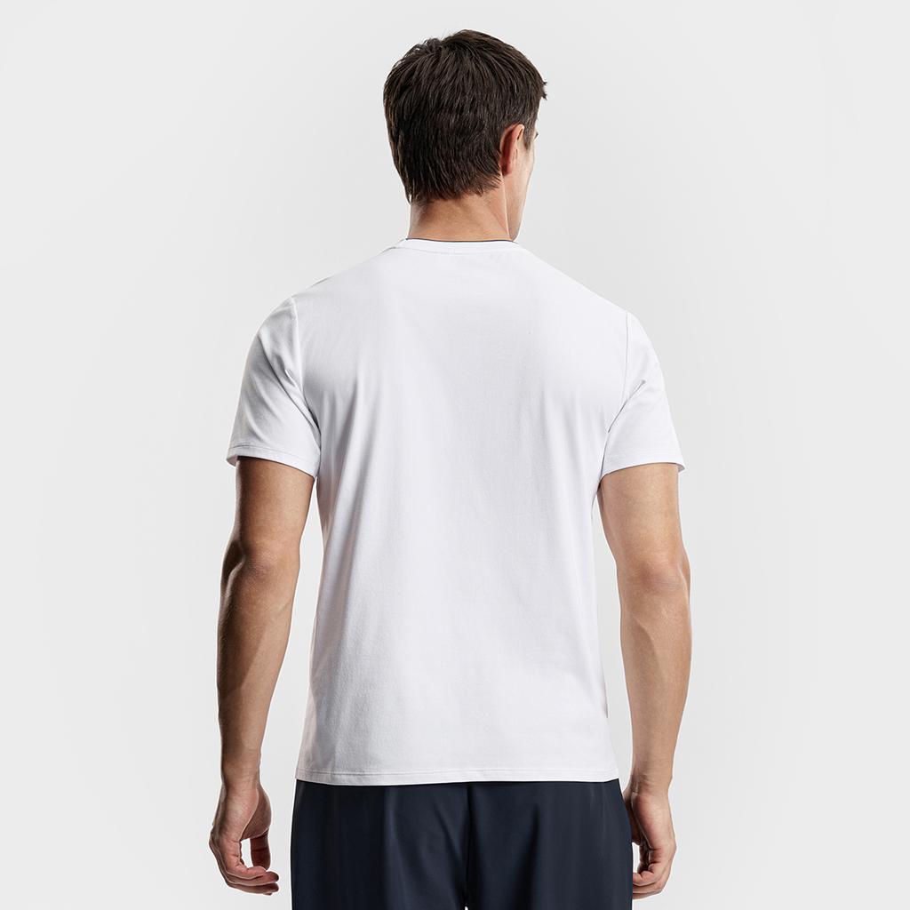 FILA Tennis Fashion Classic Minimalist Retro Sports Casual Versatile Comfortable Short Sleeve T-Shirt Men tops Jade-White A11M613102FWT
