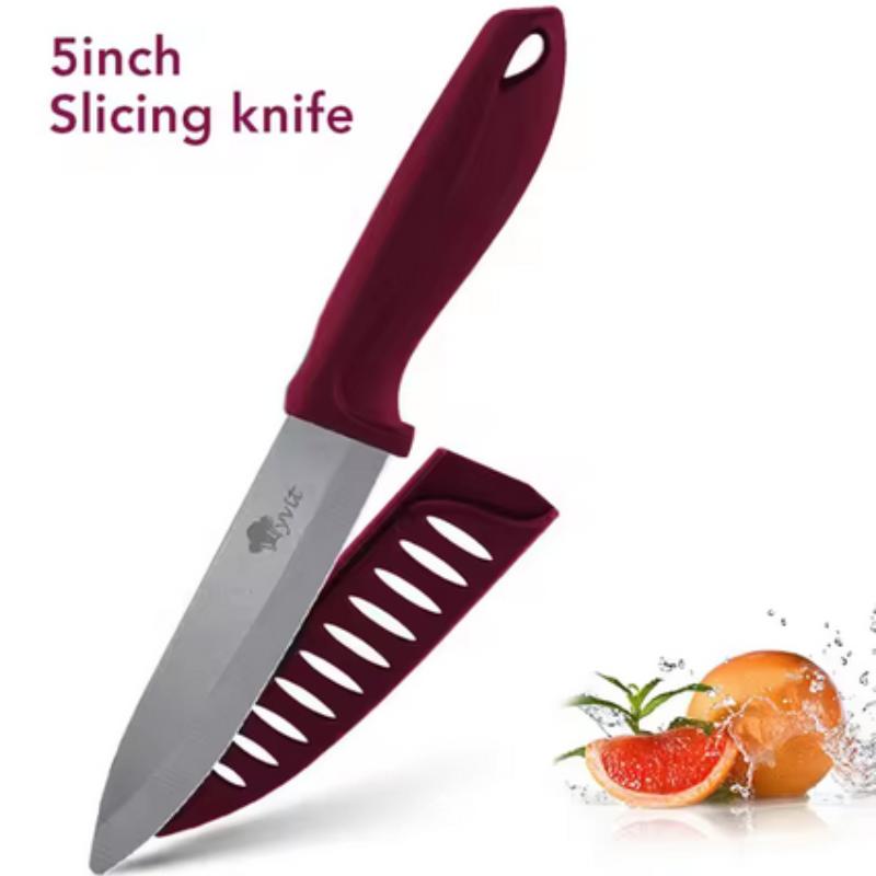 Ceramic Knife 3 4 5 6 Inch Sharp Kitchen Chef Knives Utility Slicer Paring Serrated Bread Meat Cleaver with Sheaths Black Blade
