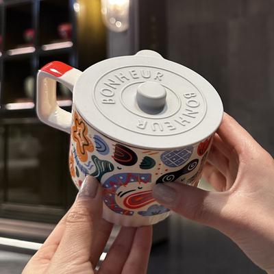 Mugs Lid With Convex Handle Silicone Glass Cup Cover Dustproof Heat-Resistant Cup Lid Round Universal Mug Sealed Cap Kitchen