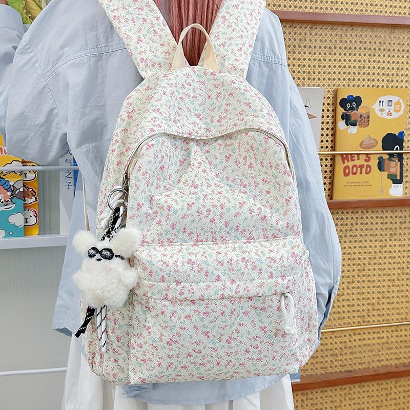 Japanese floral soft girl girl backpack girl, Korean ins Fengsen small fresh schoolbag high school student backpack