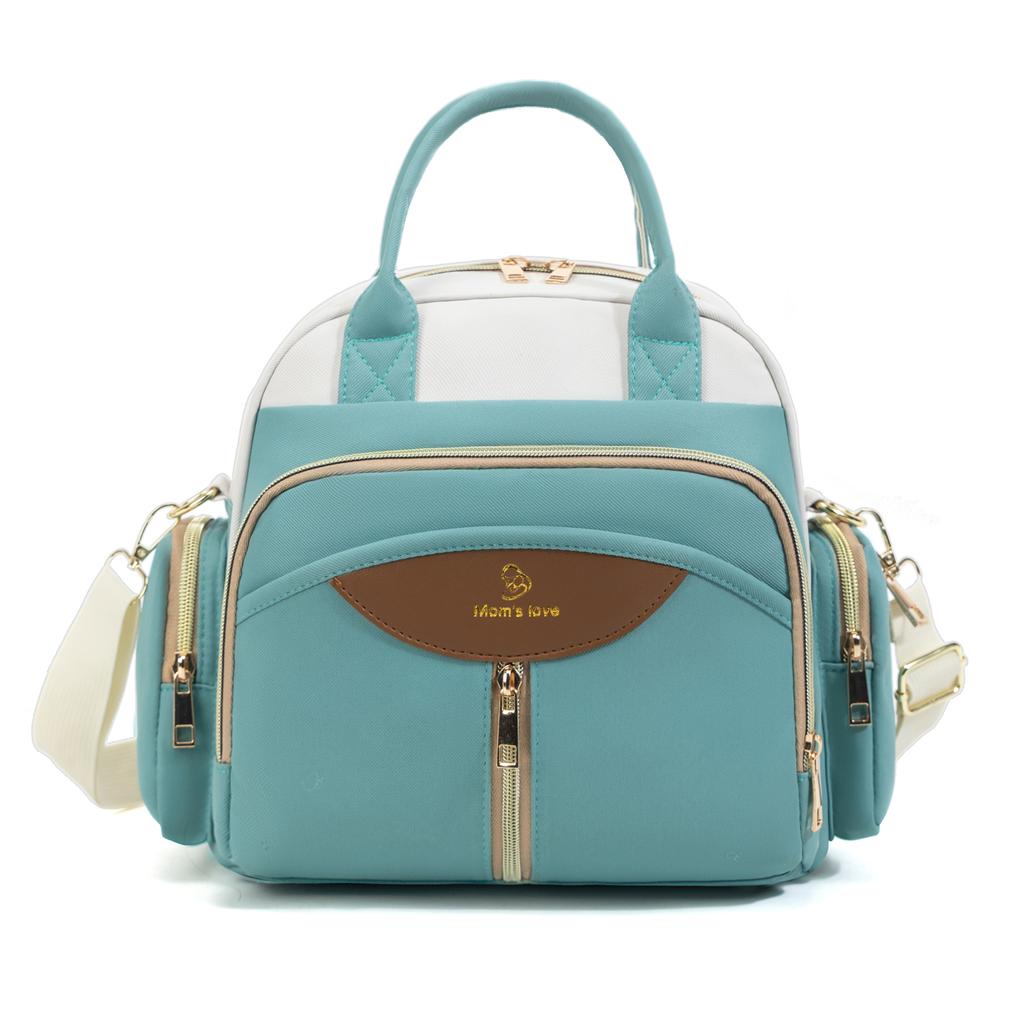 Oxford Mummy Tote Bag Multifunctional Backpack Baby Diaper Shoulder Bags Outdoor Baby Insulated Bottle Handbag Women'S Portable Stroller Backpack