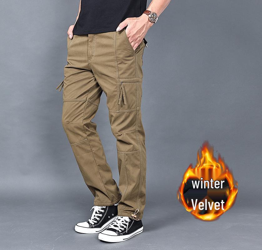 Pánské zimní voděodolné pracovní kalhoty s fleecovou podšívkou a mnoha kapsami