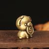 Brass Pig Bite Money Decoration Exquisite Miniature Decoration Retro Animal Small Craft Statue