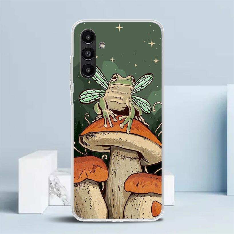 Cottagecore Frog Mushroom Kawaii Phone Case For Samsung Galaxy A17 A37 A57 A16 A15 A14 A13 A56 A55 A54 A53 A36 A35 A34 A33 A26 A
