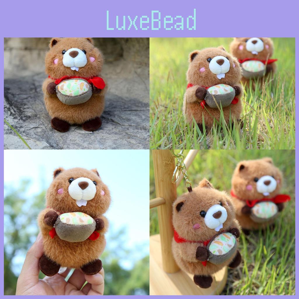 Hug Bowl Marmota Cute Animal Plush Pendant Keychain Accessory Decor Backpack