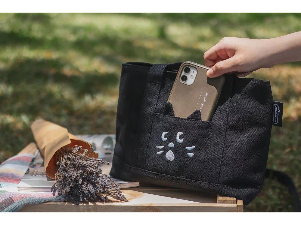 Überraschte Katze Niedliche Canvas Tragetasche - Leichte Studenten-Mittags-/Reisehandtasche