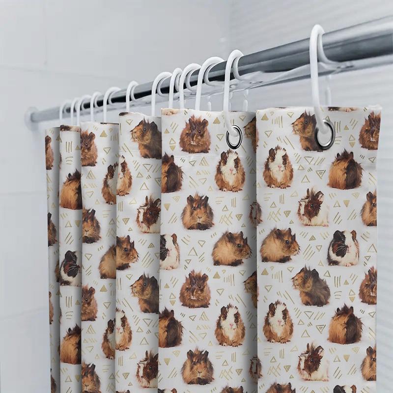 Dog Shower Curtain Waterproof Cute Puppy Pet Bathroom Decor Set Vintage Farmhouse Modern Home Textile Washable Liner