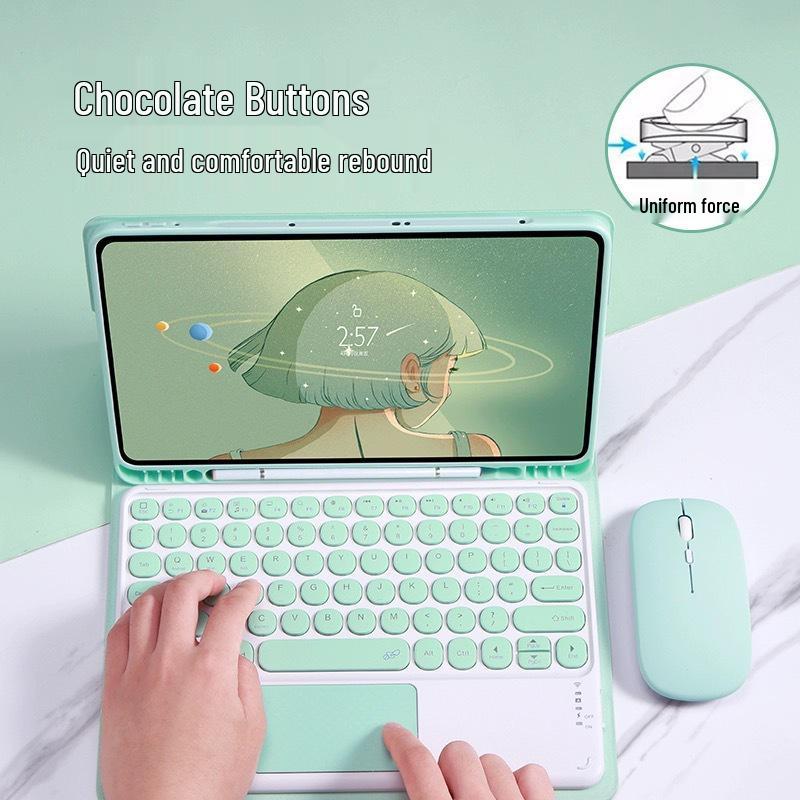 Xiaomi 7 Tablet-Hülle mit Tastatur: Magnetisches Leder, Stille Silikonhülle für Redmi 5/6 Pro