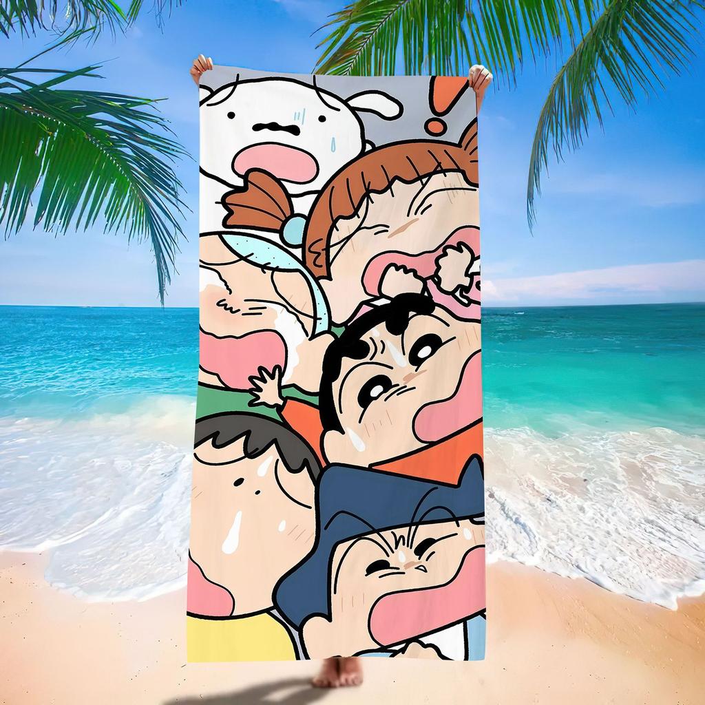 Extra Large Kids Quick Dry Bath Towel Cartoon Character Digital Print Double Sided Flannel Microfiber Beach Towel