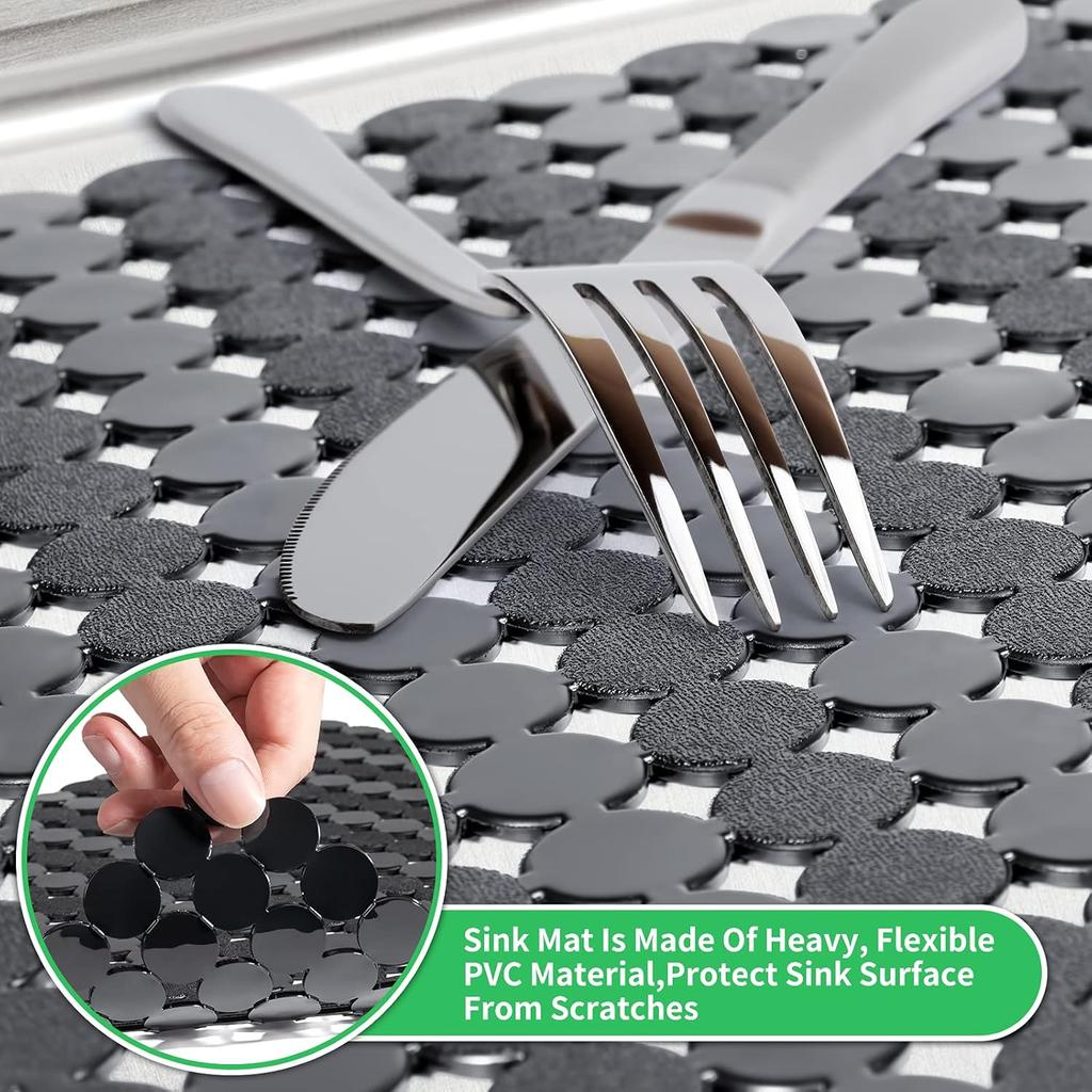 Kitchen Sink Mat Good Grip Anti Slip Sink Mat For Dinnerware Tableware for Stainless Steel/Ceramic Sinks,PVC Eco-friendly Protec