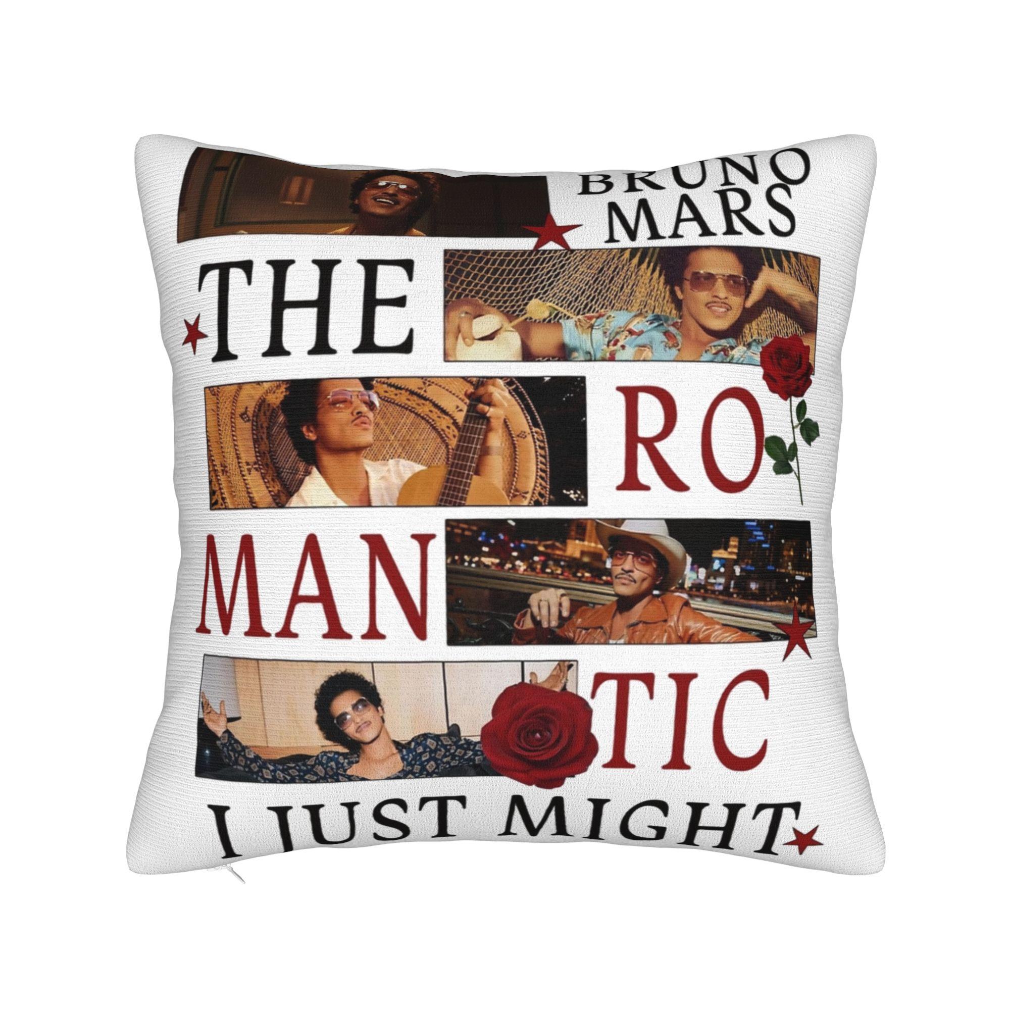 

Bed Decor Bruno Mars The Romantic Tour 2026 Pillowcase Merch Pillow Cover Zippered Multiple Sizes 45cmx45cm