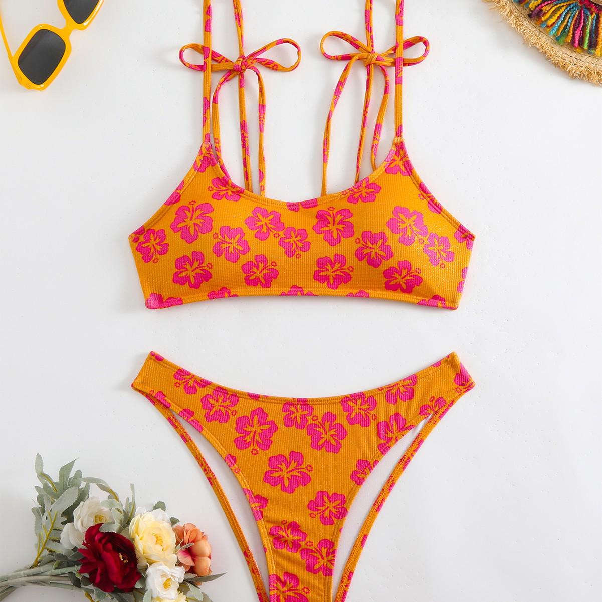 

European & American Style Sexy Bikini Set Large помаранчевий