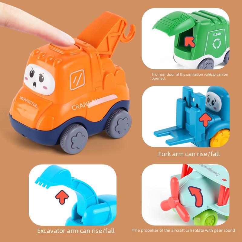 Childrens Inertia Toy Cars Set With Interactive Engineering Vehicles For Preschool Play