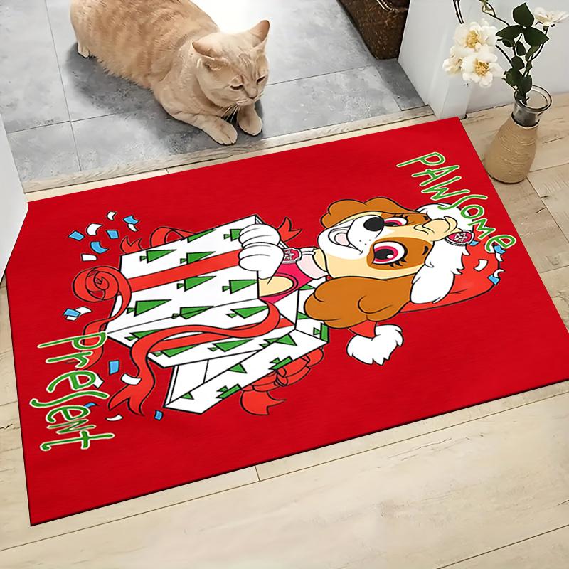 1Pc Paw Patrol Christmas Adventure Carpet Rug Soft Washable Antislip Home Living Room Sofa Mats Personalized Christmas Rug