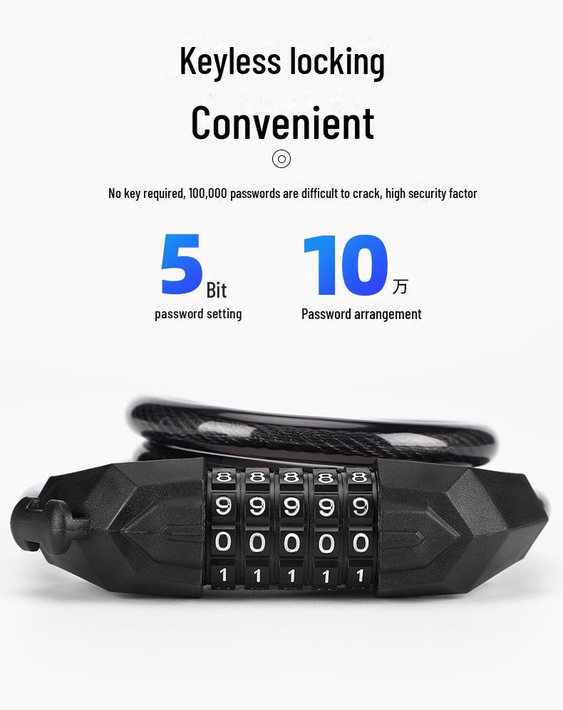 Alloy Chain Bicycle Lock: Anti-Theft Password Lock for Electric, Mountain, and Road Bikes