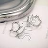 Fashion Punk Irregular Liquid Earrings Hip-Hop Personality Metal Hollow Earrings Clip Girls Party Zircon Gifts Y2K Accessories