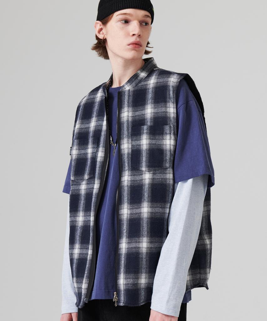 Gostreet Quilted Check Shirt Vest