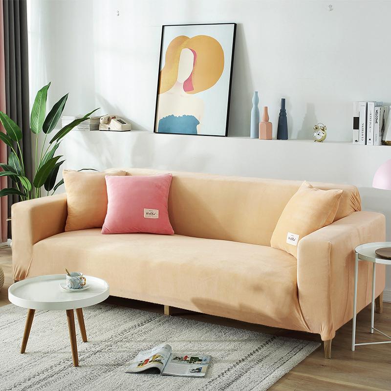 1 /2 /3 /4 Seat Velvet Plush Sofa Covers For Living Room All -Inclusive Couch Cover Elastic Case Sofa Slipcover Stretch