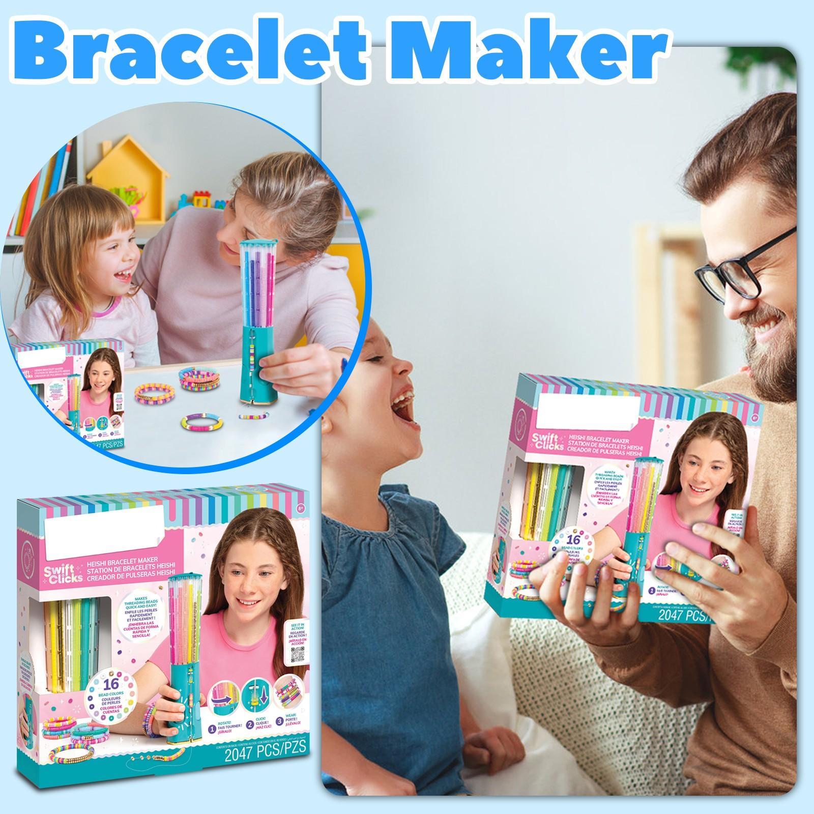 

Набор для изготовления браслетов – Автоматический инструмент для нанизывания бусин для девочек, детей, для изготовления украшений One Size