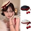 Cloth Round Hat Hair Clip Black Women Hairpin Cute Hair Accessories  Dress Up