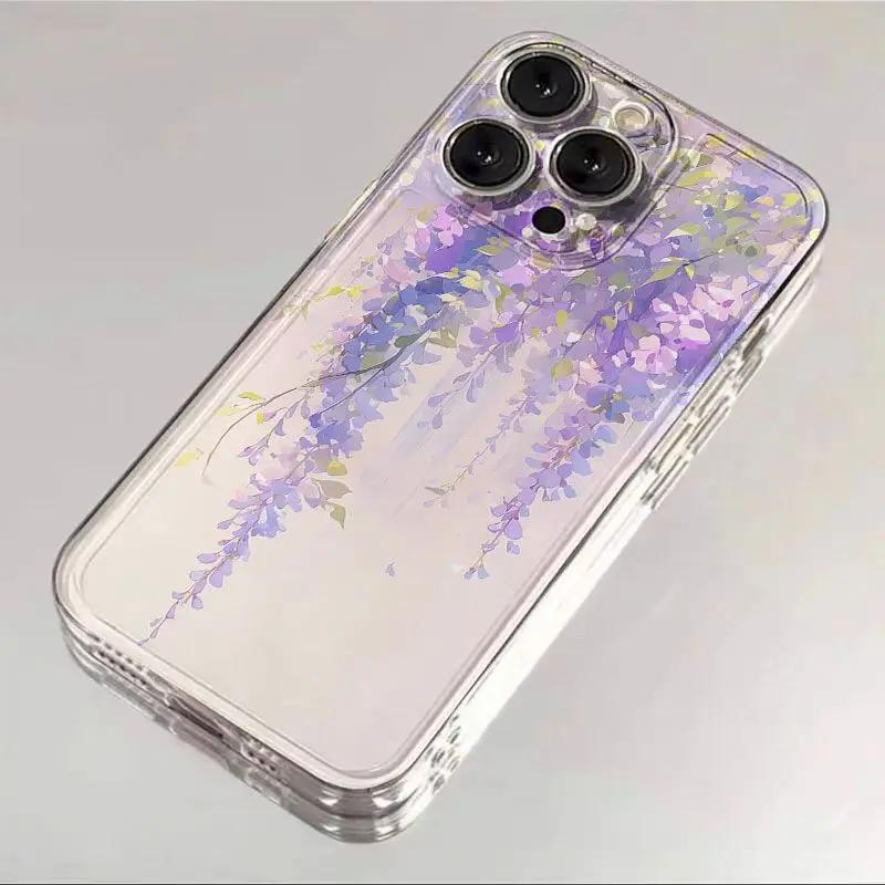 Vintage Schmetterling & Floral Schutzhülle für iPhone 17 Air 16 16e 15 13 12 11 Pro Max Kratzfest Schlank Fit Funda Cover
